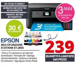 Comet EPSON MULTIFUNZIONE ECOTANK ET-2850 offerta