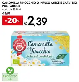 Bennet Camomilla finocchio o infuso anice e carvi bio POMPADOUR offerta