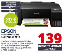 Comet EPSON MULTIFUNZIONE ECOTANK ET-1810 offerta