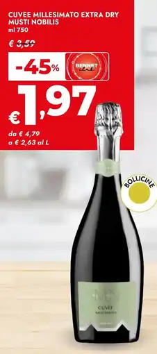 Bennet Cuvee millesimato extra dry MUSTI NOBILIS offerta