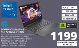 Comet hp NOTEBOOK GAMING 15-FA2002NL VICTUS offerta