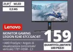Comet Lenovo MONITOR GAMING LEGION R24E 67CCGAC4IT offerta