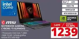 Comet msi NOTEBOOK GAMING CYBORG 15 B2RWEKG offerta