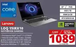 Comet Lenovo LOQ 15IRX10 NOTEBOOK GAMING offerta