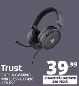 Comet Trust CUFFIA GAMING WIRELESS GXT498 PER PS5 offerta