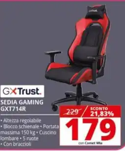 Comet GXTrust SEDIA GAMING GXT714R offerta