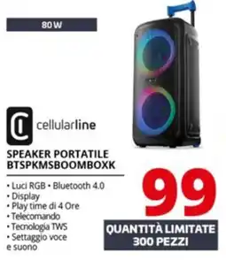Comet Cellularline speaker portatile btspkmsboomboxk offerta