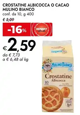 Bennet Crostatine albicocca o cacao MULINO BIANCO offerta