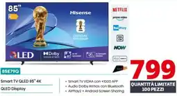 Comet Hisense 85E79Q Smart TV QLED 85” 4K QLED Display offerta