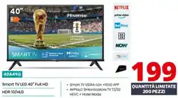 Comet Hisense 40A9Q Smart TV LED 40" Full HD HDR 10/HLG offerta
