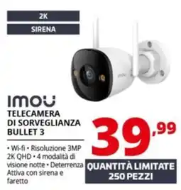 Comet Imou telecamera disorveglianza bullet 3 offerta