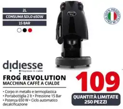 Comet didiesse Frog revolution macchina caffè a cialde offerta