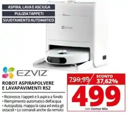 Comet Ezviz robot aspirapolvere e lavapavimenti RS2 offerta
