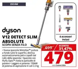 Comet Dyson V12 detect slim absolute scopa senza filo offerta