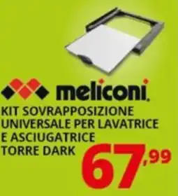 Comet meliconi Kit sovrapposizione universale per lavatrice e asciugatrice torre dark offerta