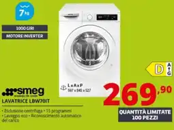 Comet smeg LAVATRICE LBW70IT offerta