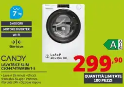 Comet CANDY LAVATRICE SLIM CSO4474TWMB6/1-S offerta