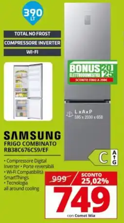 Comet SAMSUNG FRIGO COMBINATO RB38C676CS9/EF offerta