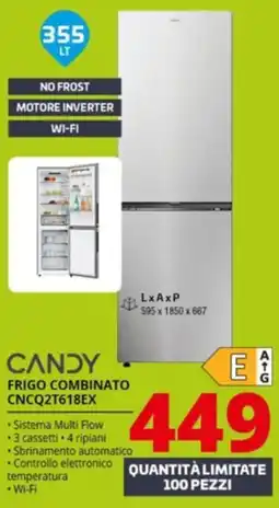 Comet CANDY FRIGO COMBINATO CNCQ2T618EX offerta