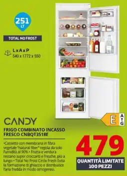 Comet CANDY FRIGO COMBINATO INCASSO FRESCO CNBQT3518E offerta
