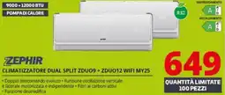 Comet ZEPHIR CLIMATIZZATORE DUAL SPLIT ZDU09 + ZDUO12 WIFI MY25 offerta