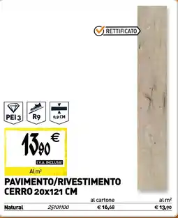 Tecnomat Pavimento/rivestimento cerro 20×121 cm offerta