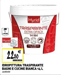 Tecnomat Hyrid Idropittura traspirante bagni e cucine bianca offerta