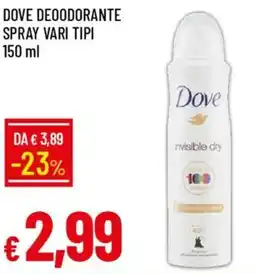 Galassia Dove deoodorante spray offerta