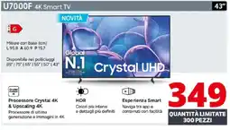 Comet SAMSUNG U7000F 4K Smart TV offerta