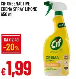Galassia Cif greenactive crema spray limone offerta
