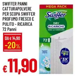 Galassia Swiffer panni catturapolvere per scopa swiffer profumo fresco e pulito - ricarica offerta