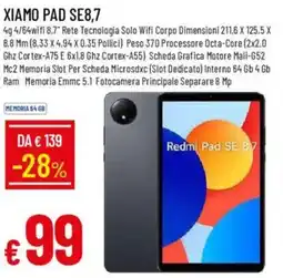 Galassia XIAOMI PAD SE8,7 offerta
