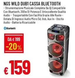 Galassia Ngs wild dub1 cassa bluetooth offerta