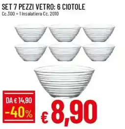Galassia Set 7 pezzi vetro: 6 ciotole offerta