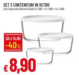 Galassia Set 3 contenitori in vetro offerta