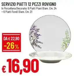 Galassia Servizio piatti 12 pezzi rovigno offerta