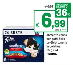 Iper La Grande Alimento umido per gatti Felix Le Ghiottonerie in gelatina PURINA offerta
