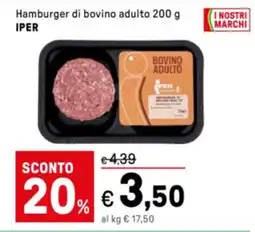 Iper La Grande Hamburger di bovino adulto IPER offerta