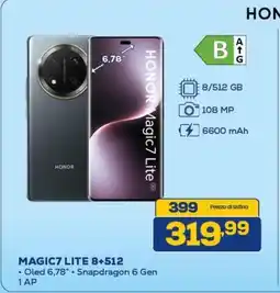 Euronics HONOR MAGIC7 LITE 8+512 offerta
