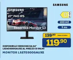Euronics SAMSUNG MONITOR LS27D300GAUXE offerta