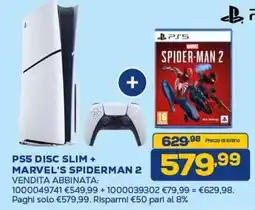 Euronics Ps5 disc slim + marvel's spiderman 2 offerta