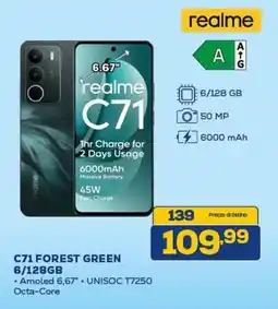 Euronics realme C71 FOREST GREEN 6/128GB offerta