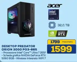 Euronics acer DESKTOP PREDATOR ORION 3000 PO3-665 offerta