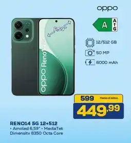 Euronics oppo RENO14 5G 12+512 offerta