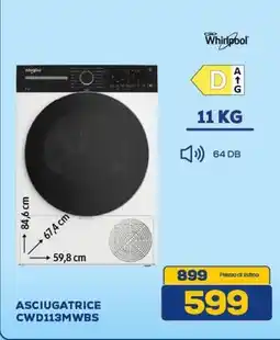 Euronics Whirlpool ASCIUGATRICE CWD113MWBS offerta