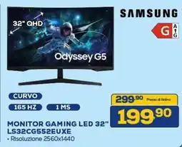 Euronics SAMSUNG MONITOR GAMING LED 32" LS32CG552EUXE offerta
