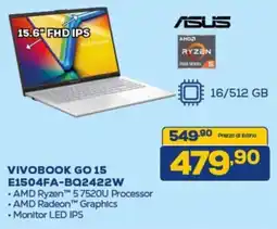 Euronics ASUS VIVOBOOK GO 15 E1504FA-BQ2422W offerta