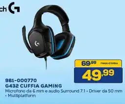 Euronics logitech 981-000770 G432 CUFFIA GAMING offerta