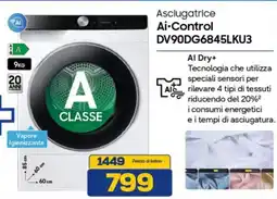 Euronics SAMSUNG Asciugatrice Ai-Control DV90DG6845LKU3 offerta