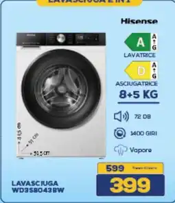 Euronics Hisense LAVASCIUGA WD358043BW offerta